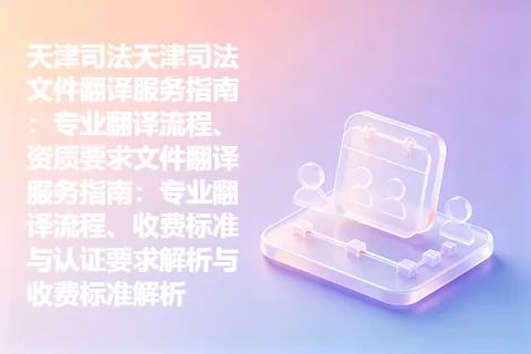 天津司法天津司法文件翻译服务指南：专业翻译流程、资质要求文件翻译服务指南：专业翻译流程、收费标准与认证要求解析与收费标准解析
