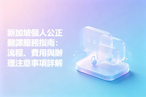 新加坡個人公正翻譯服務指南：流程、費用與辦理注意事項詳解