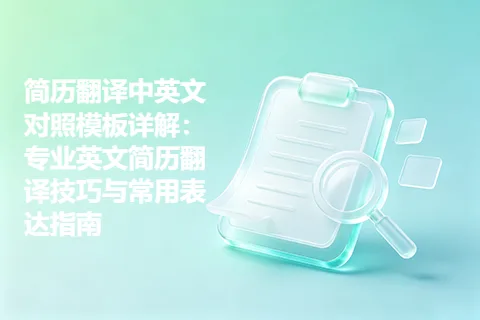简历翻译中英文对照模板详解：专业英文简历翻译技巧与常用表达指南