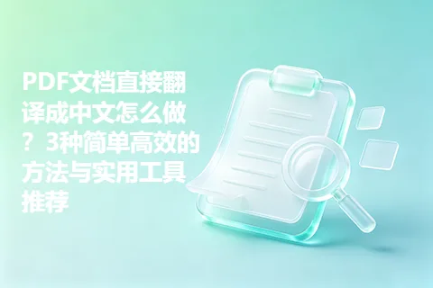 PDF文档直接翻译成中文怎么做？3种简单高效的方法与实用工具推荐
