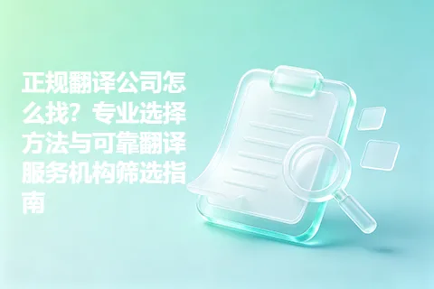 正规翻译公司怎么找？专业选择方法与可靠翻译服务机构筛选指南