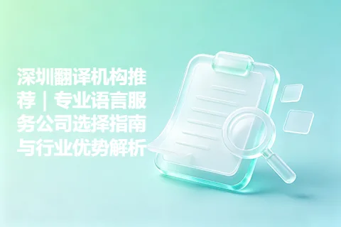 深圳翻译机构推荐｜专业语言服务公司选择指南与行业优势解析