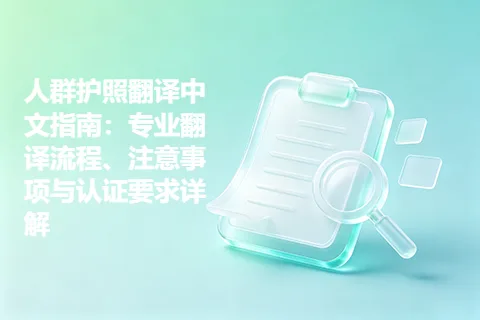 人群护照翻译中文指南：专业翻译流程、注意事项与认证要求详解