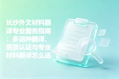 长沙外文材料翻译专业服务指南：多语种翻译、资质认证与专业材料翻译怎么选