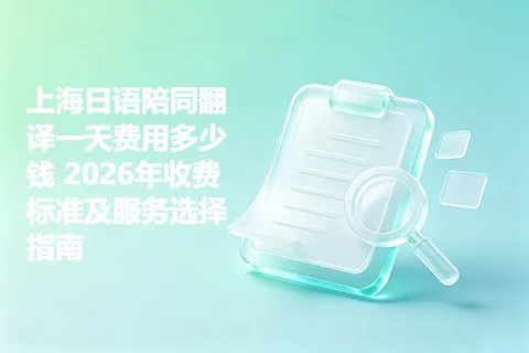 上海日语陪同翻译一天费用多少钱 2026年收费标准及服务选择指南