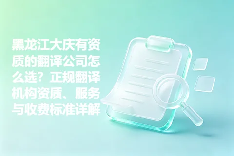 黑龙江大庆有资质的翻译公司怎么选？正规翻译机构资质、服务与收费标准详解
