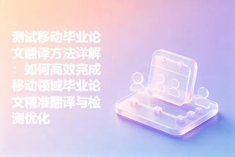 测试移动毕业论文翻译方法详解：如何高效完成移动领域毕业论文精准翻译与检测优化