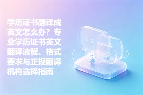 学历证书翻译成英文怎么办？专业学历证书英文翻译流程、格式要求与正规翻译机构选择指南