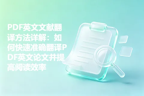 PDF英文文献翻译方法详解：如何快速准确翻译PDF英文论文并提高阅读效率