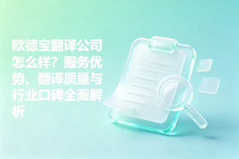 欧德宝翻译公司怎么样？服务优势、翻译质量与行业口碑全面解析