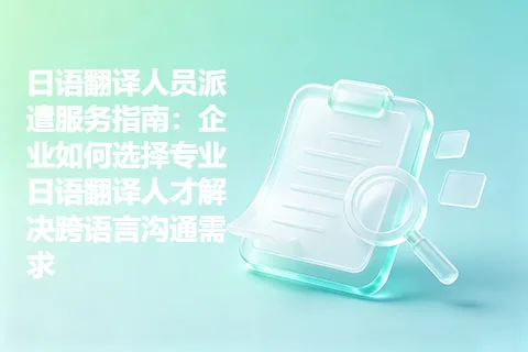 日语翻译人员派遣服务指南：企业如何选择专业日语翻译人才解决跨语言沟通需求