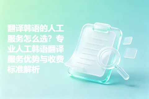 翻译韩语的人工服务怎么选？专业人工韩语翻译服务优势与收费标准解析