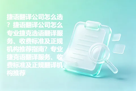 捷语翻译公司怎么选？捷语翻译公司怎么专业捷克选语翻译服务、收费标准及正规机构推荐指南？专业捷克语翻译服务、收费标准及正规翻译机构推荐