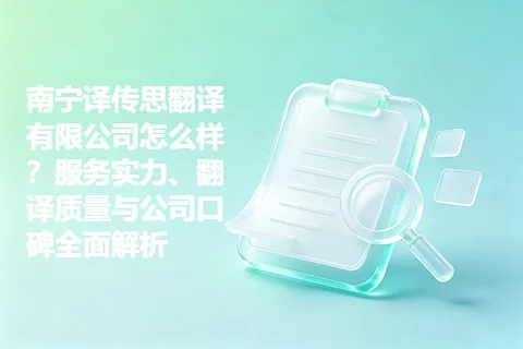 南宁译传思翻译有限公司怎么样？服务实力、翻译质量与公司口碑全面解析