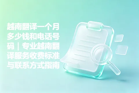 越南翻译一个月多少钱和电话号码｜专业越南翻译服务收费标准与联系方式指南