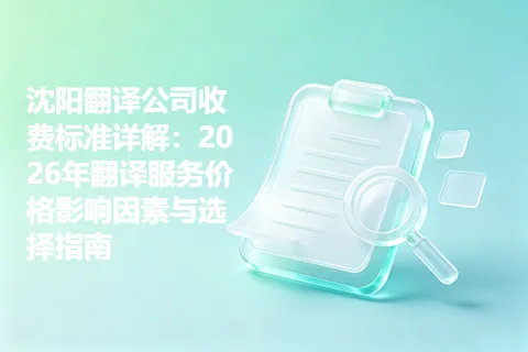 沈阳翻译公司收费标准详解：2026年翻译服务价格影响因素与选择指南
