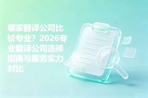哪家翻译公司比较专业？2026专业翻译公司选择指南与服务实力对比