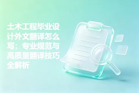 土木工程毕业设计外文翻译怎么写：专业规范与高质量翻译技巧全解析