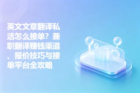 英文文章翻译私活怎么接单？兼职翻译赚钱渠道、报价技巧与接单平台全攻略