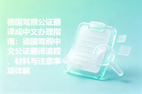 德国驾照公证翻译成中文办理指南：德国驾照中文公证翻译流程、材料与注意事项详解