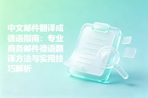 中文邮件翻译成德语指南：专业商务邮件德语翻译方法与实用技巧解析