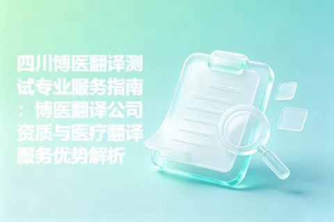 四川博医翻译测试专业服务指南：博医翻译公司资质与医疗翻译服务优势解析