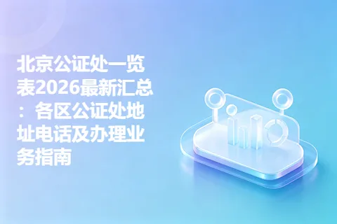 北京公证处一览表2026最新汇总：各区公证处地址电话及办理业务指南