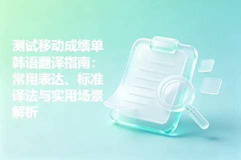 测试移动成绩单韩语翻译指南：常用表达、标准译法与实用场景解析