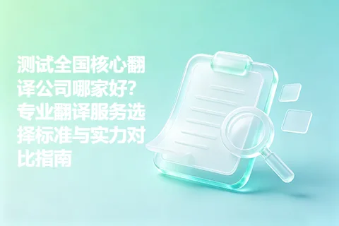 测试全国核心翻译公司哪家好？专业翻译服务选择标准与实力对比指南