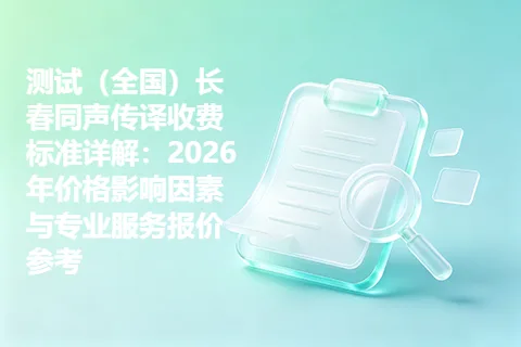 测试（全国）长春同声传译收费标准详解：2026年价格影响因素与专业服务报价参考