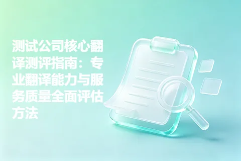 测试公司核心翻译测评指南：专业翻译能力与服务质量全面评估方法