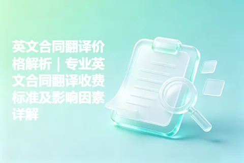 英文合同翻译价格解析｜专业英文合同翻译收费标准及影响因素详解