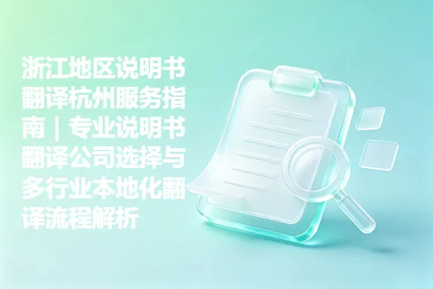 浙江地区说明书翻译杭州服务指南｜专业说明书翻译公司选择与多行业本地化翻译流程解析