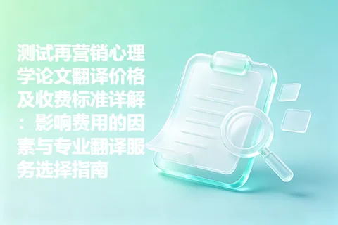 测试再营销心理学论文翻译价格及收费标准详解：影响费用的因素与专业翻译服务选择指南