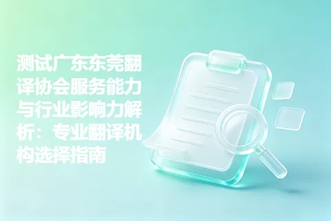 测试广东东莞翻译协会服务能力与行业影响力解析：专业翻译机构选择指南