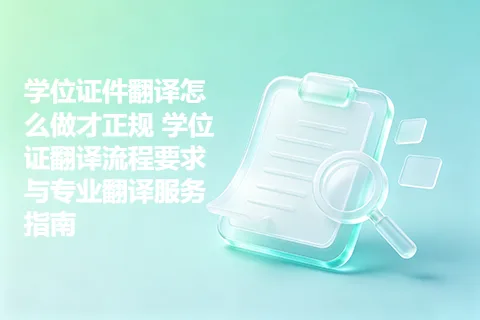 学位证件翻译怎么做才正规 学位证翻译流程要求与专业翻译服务指南