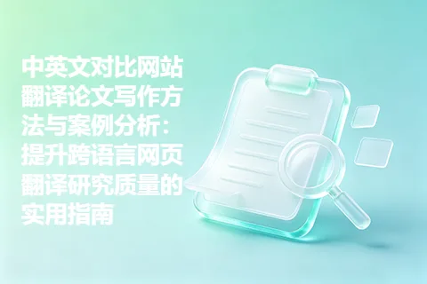 中英文对比网站翻译论文写作方法与案例分析：提升跨语言网页翻译研究质量的实用指南