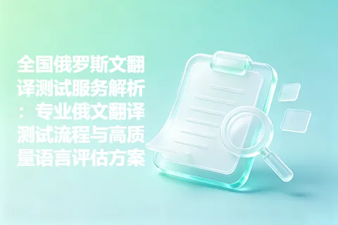 全国俄罗斯文翻译测试服务解析：专业俄文翻译测试流程与高质量语言评估方案