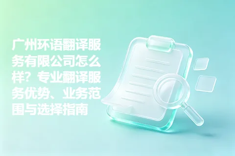 广州环语翻译服务有限公司怎么样？专业翻译服务优势、业务范围与选择指南
