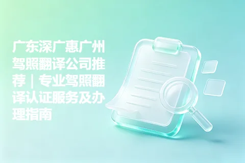 广东深广惠广州驾照翻译公司推荐｜专业驾照翻译认证服务及办理指南