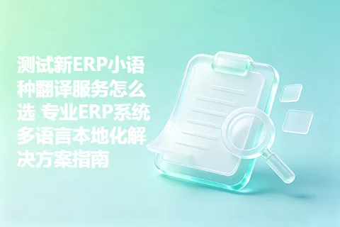 测试新ERP小语种翻译服务怎么选 专业ERP系统多语言本地化解决方案指南
