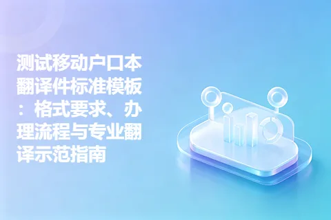 测试移动户口本翻译件标准模板：格式要求、办理流程与专业翻译示范指南