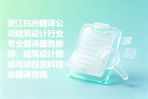 浙江杭州翻译公司建筑设计行业专业翻译服务推荐：建筑设计图纸与项目资料精准翻译指南