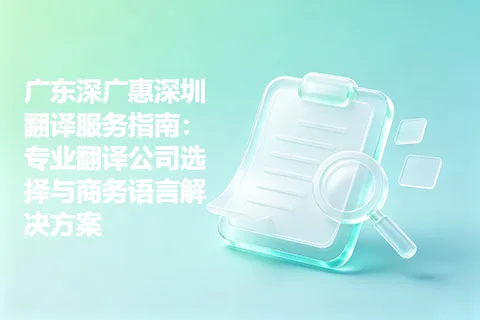 广东深广惠深圳翻译服务指南：专业翻译公司选择与商务语言解决方案