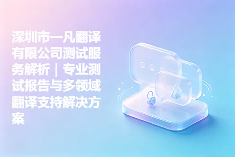 深圳市一凡翻译有限公司测试服务解析｜专业测试报告与多领域翻译支持解决方案