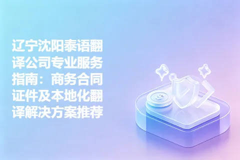 辽宁沈阳泰语翻译公司专业服务指南：商务合同证件及本地化翻译解决方案推荐