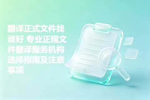 翻译正式文件找谁好 专业正规文件翻译服务机构选择指南及注意事项