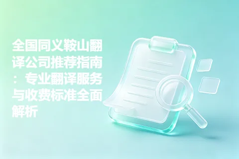 全国同义鞍山翻译公司推荐指南：专业翻译服务与收费标准全面解析