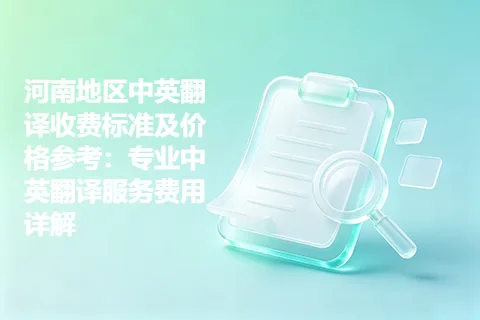 河南地区中英翻译收费标准及价格参考：专业中英翻译服务费用详解