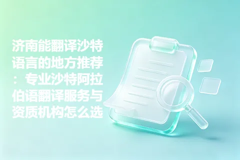 济南能翻译沙特语言的地方推荐：专业沙特阿拉伯语翻译服务与资质机构怎么选